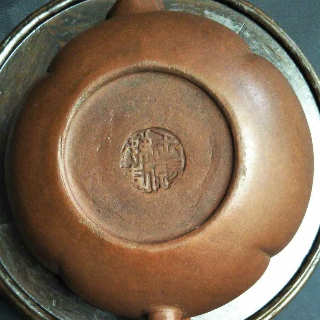 中国古美術/朱泥紫砂梅型茶壺/(底款有り)