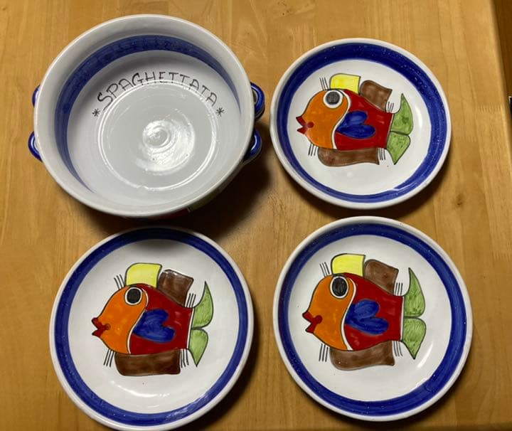 シチリア陶器 NINO PARRUCCA ニーノパルッカ スパゲティ皿