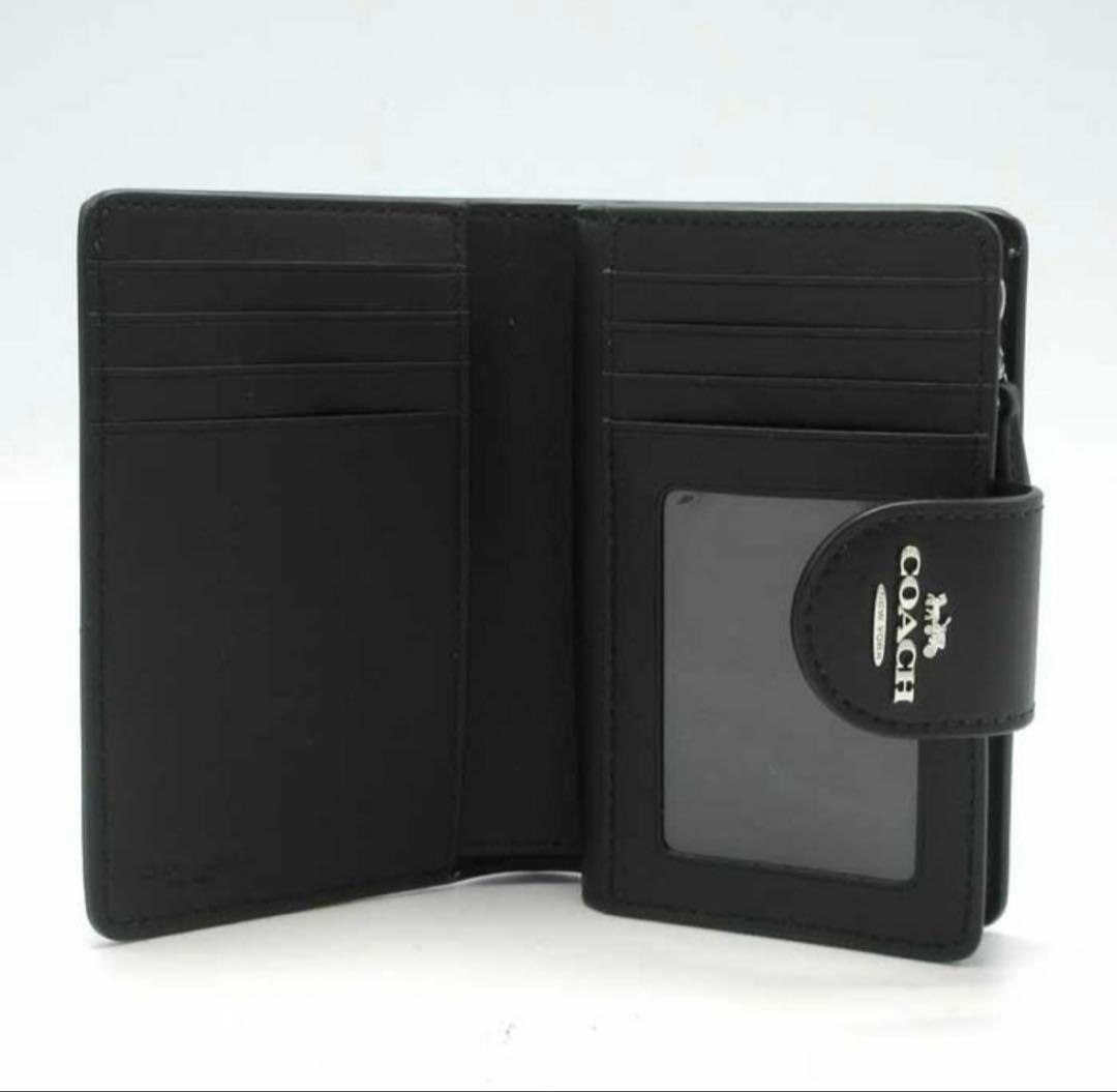 プレゼント 新品未使用 コーチ シグネチャー 二つ折り財布 リボン柄 大人可愛い