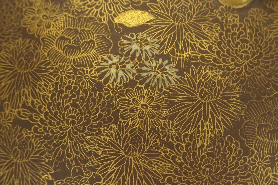 薩摩 連山 金彩 百花紋 四耳壷(A634) - メルカリ