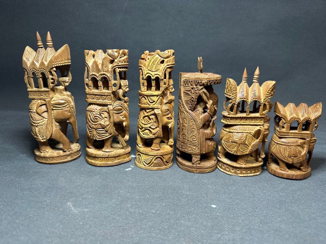 インド 白檀 木彫り 象 仏教美術 仏像 骨董 木像 木製 密教 置物