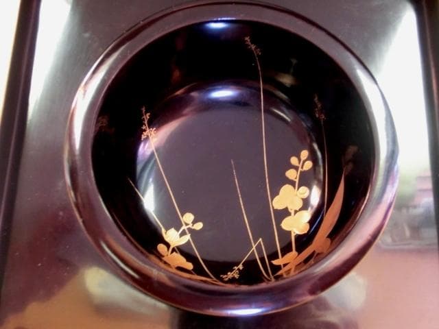 盃洗■定紋付黒杯洗 黒釜老檜盃洗司花田 江戸期 木箱 酒器 漆器 時代物 骨董■