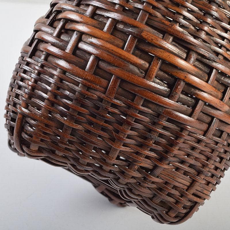 茶道具 吉田ふみ与作 耳付掛花籠 籠花生 時代箱付 V