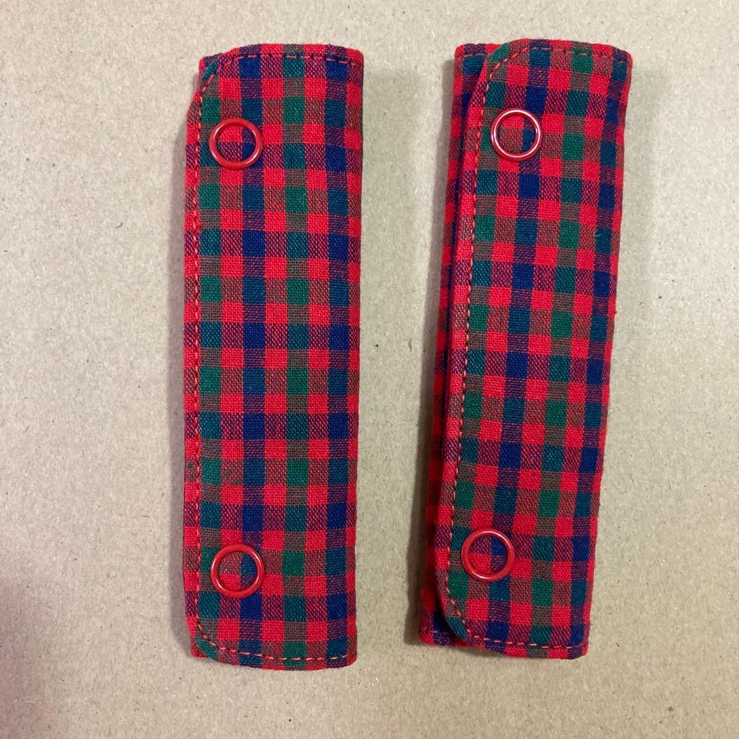 ハンドルカバー 持ち手カバー ハンドメイド ファミリア風 2個セット 赤