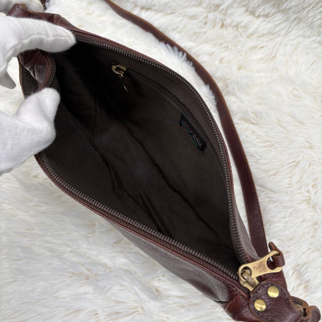 イルビゾンテ ショルダーバッグ ダークブラウン レザー 三日月 イタリア製