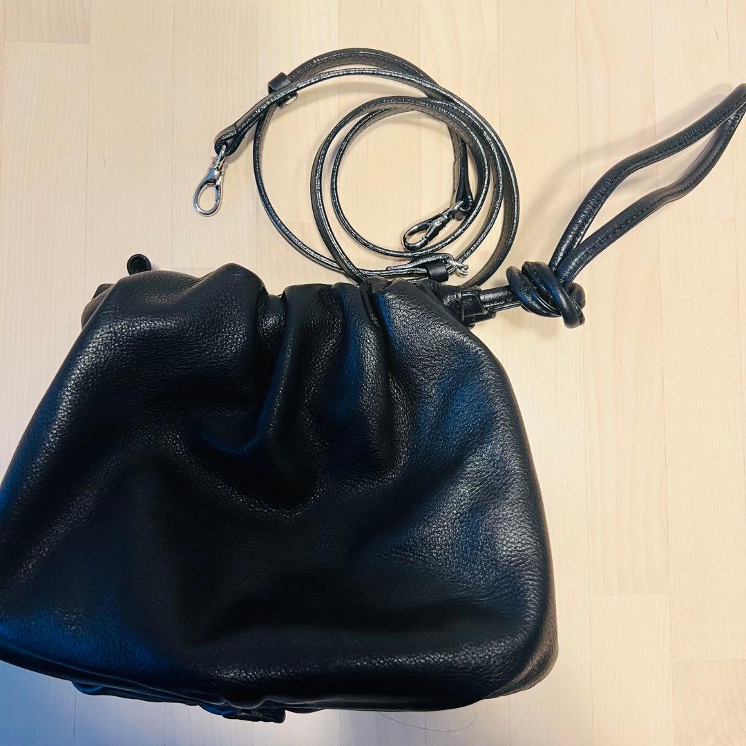 russet レザー巾着4wayショルダーバッグ