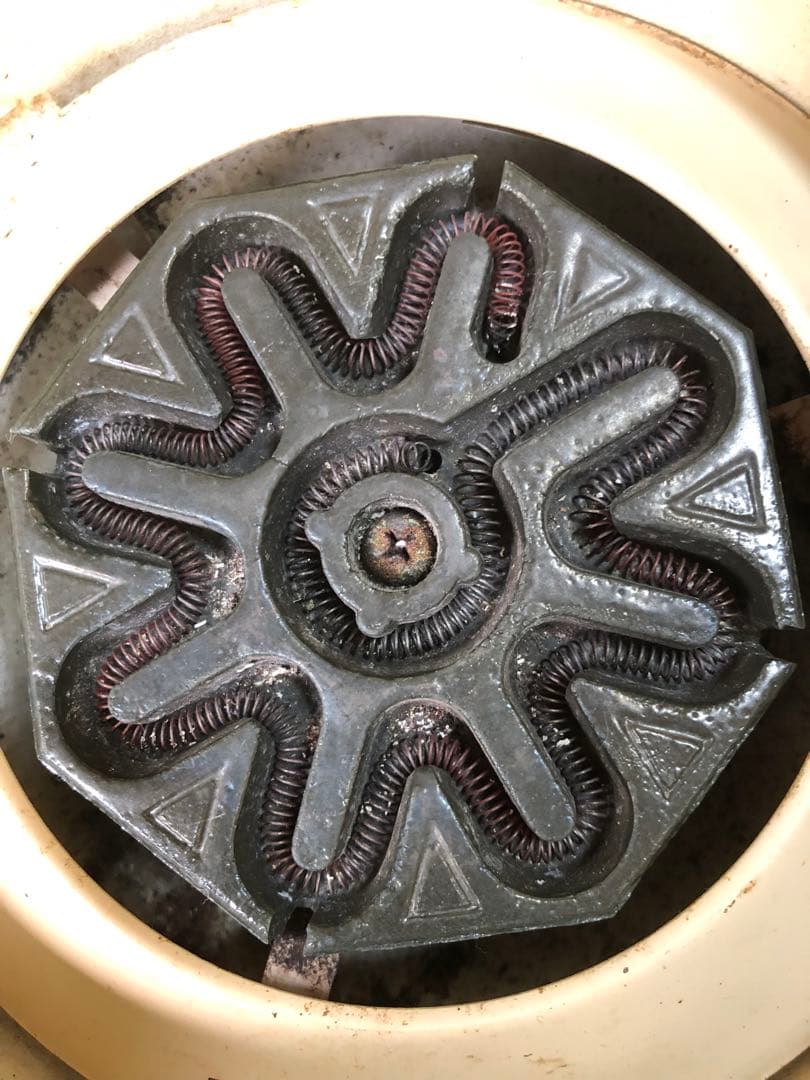 《R》野々田式 織部 江戸火鉢 電熱器 煎茶 茶道具　1f