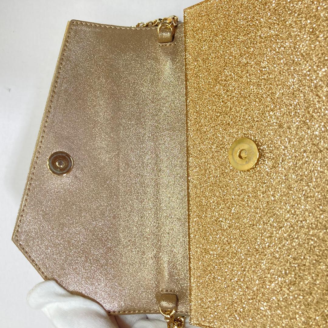 JIMMY CHOO ジミーチュウ グリッター チェーン ショルダーバッグ