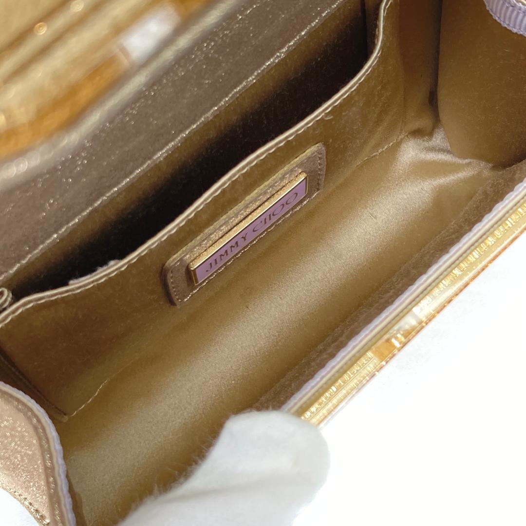 JIMMY CHOO ジミーチュウ グリッター チェーン ショルダーバッグ