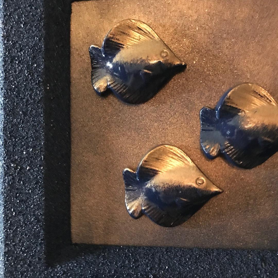 ニュージーランド　３Dモノクロマティックアート　“魚”