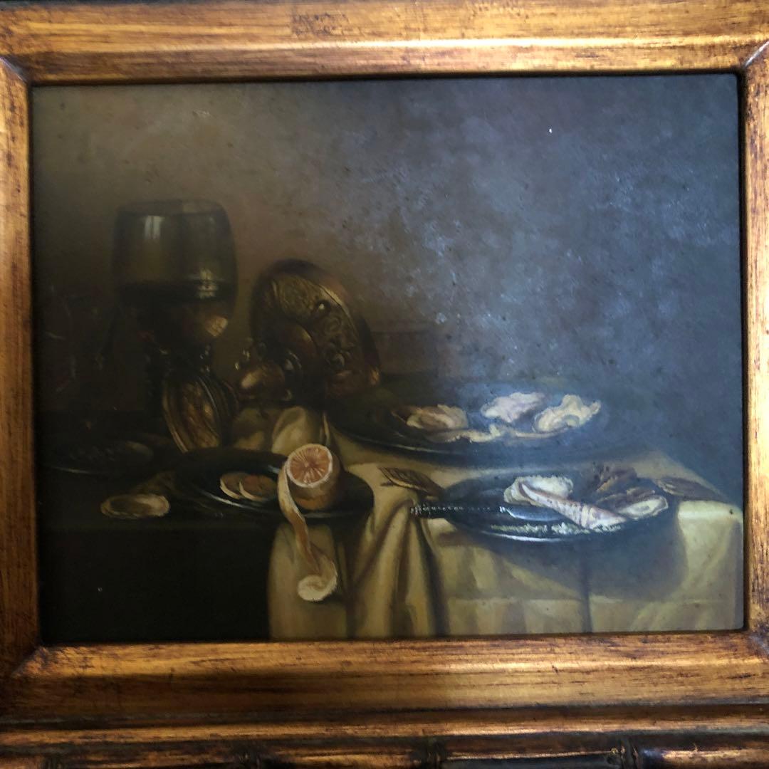 肉筆油彩画【静物画】時代物作者不詳