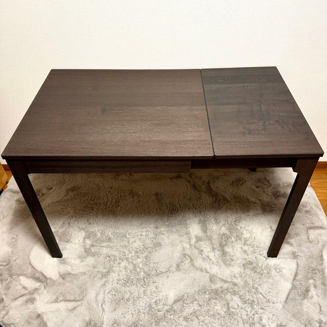 【美品/送料込み】IKEA エーケダーレン ダイニングテーブル　伸長式　ブラウン