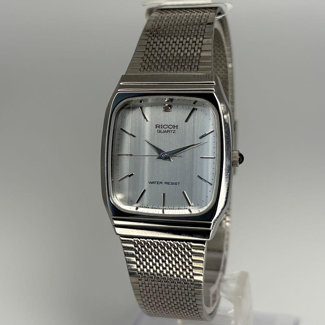 デッドストック品 RICOH リコー クォーツ腕時計 カットガラス 電池交換済