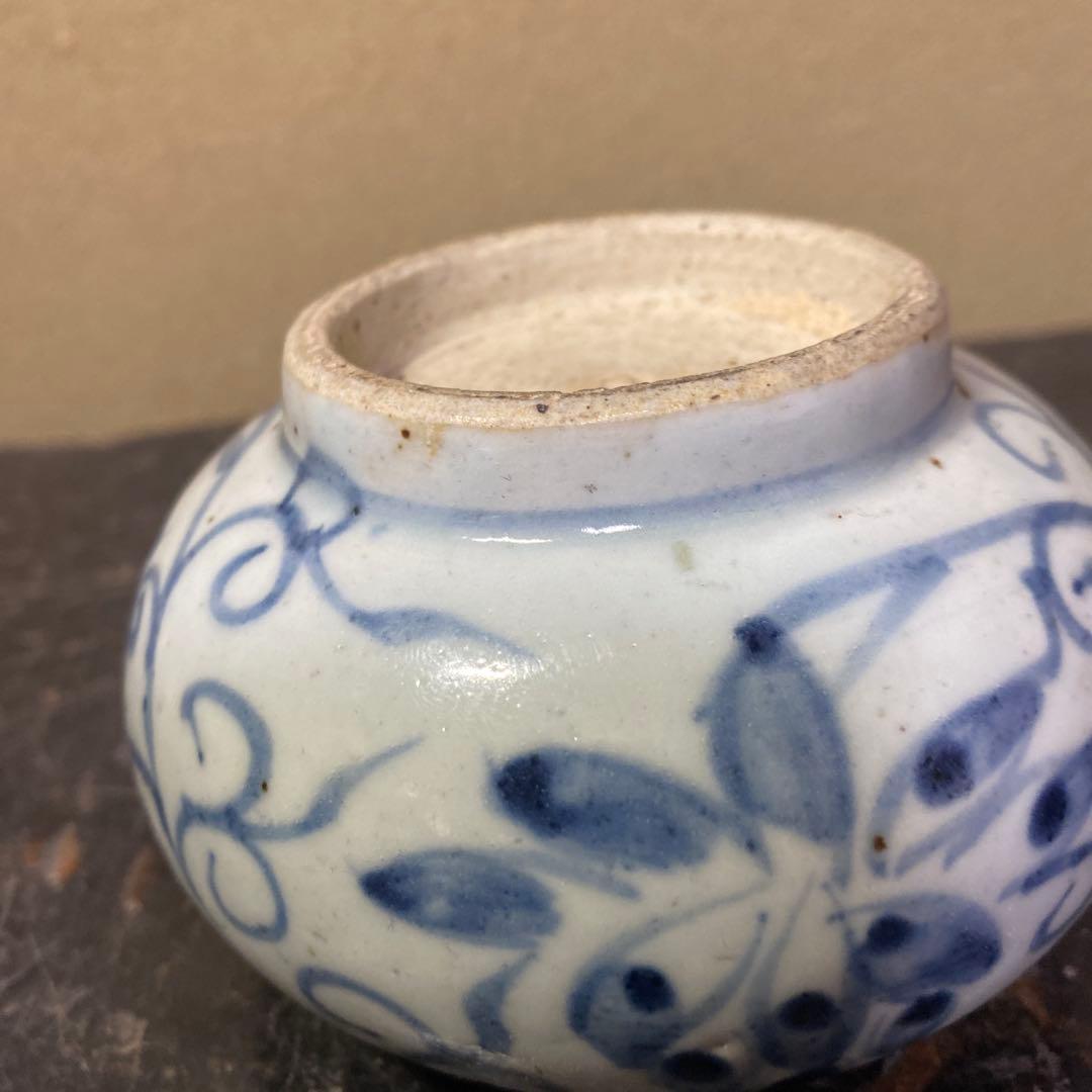 中国古玩 染付草花文水滴 - メルカリ