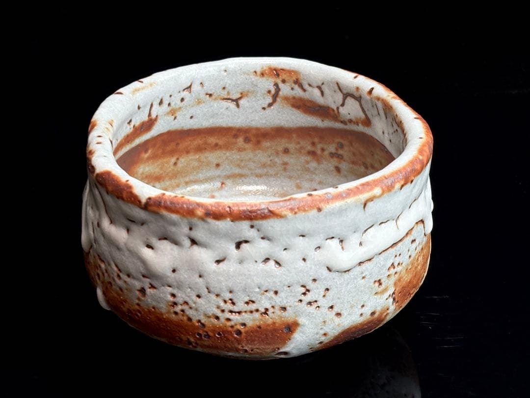 十三代【山口小左衛門】小左衛門窯 瀬戸紫志野茶碗 共箱共布栞付