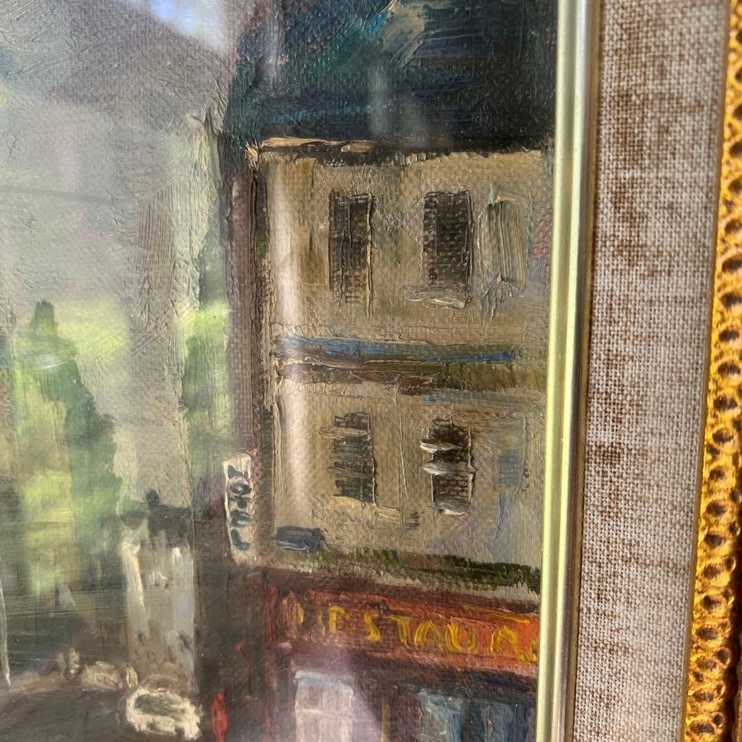 佐伯与吉郎 原画 パリ 古い郊外 油彩画 油絵 風景画 F8号