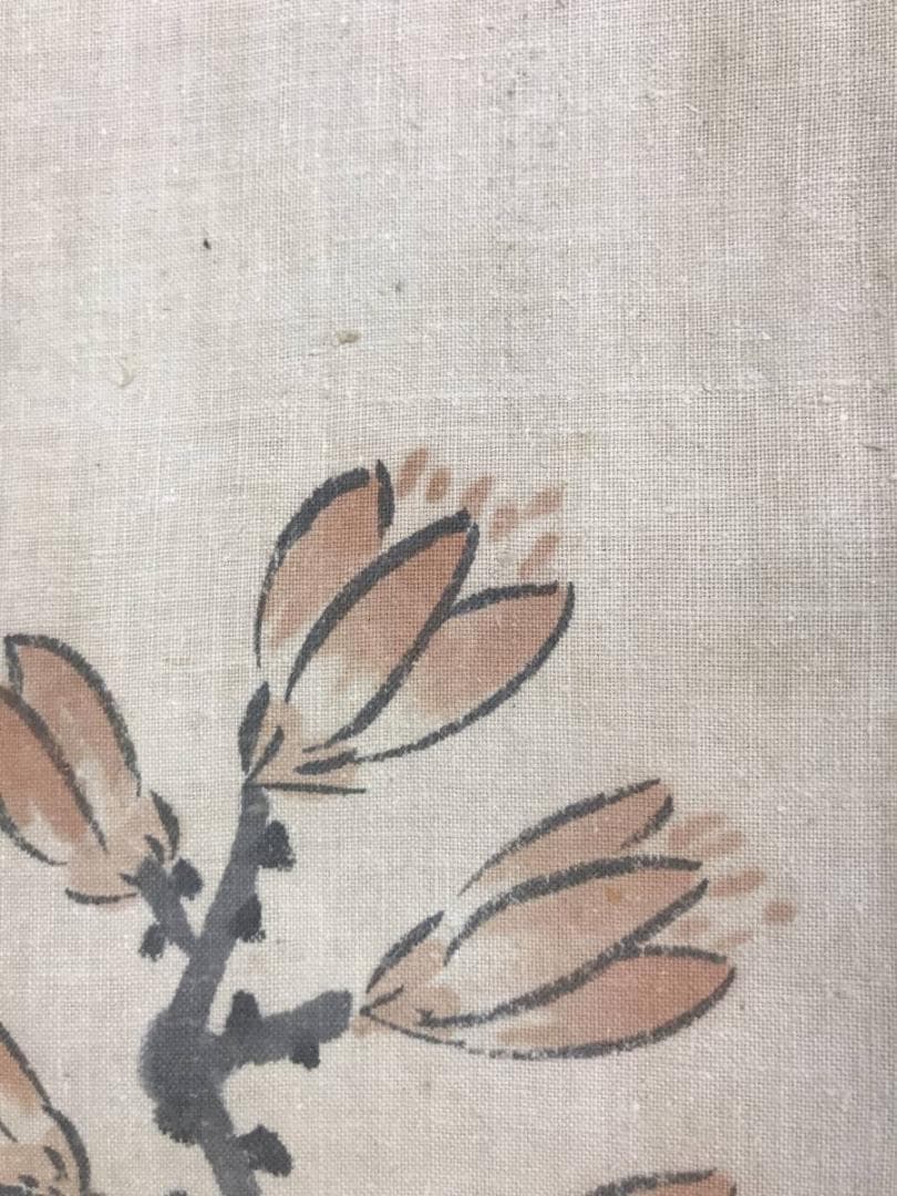 作者不詳/唐画/木蓮画賛/中国画/花図/掛軸/名家伝来/AD-170