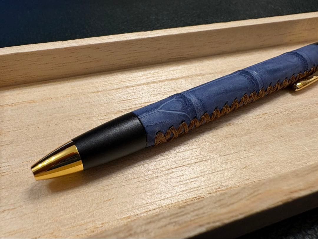 Schicksal シックザール クロコダイル ヌバックブルー シャーペン