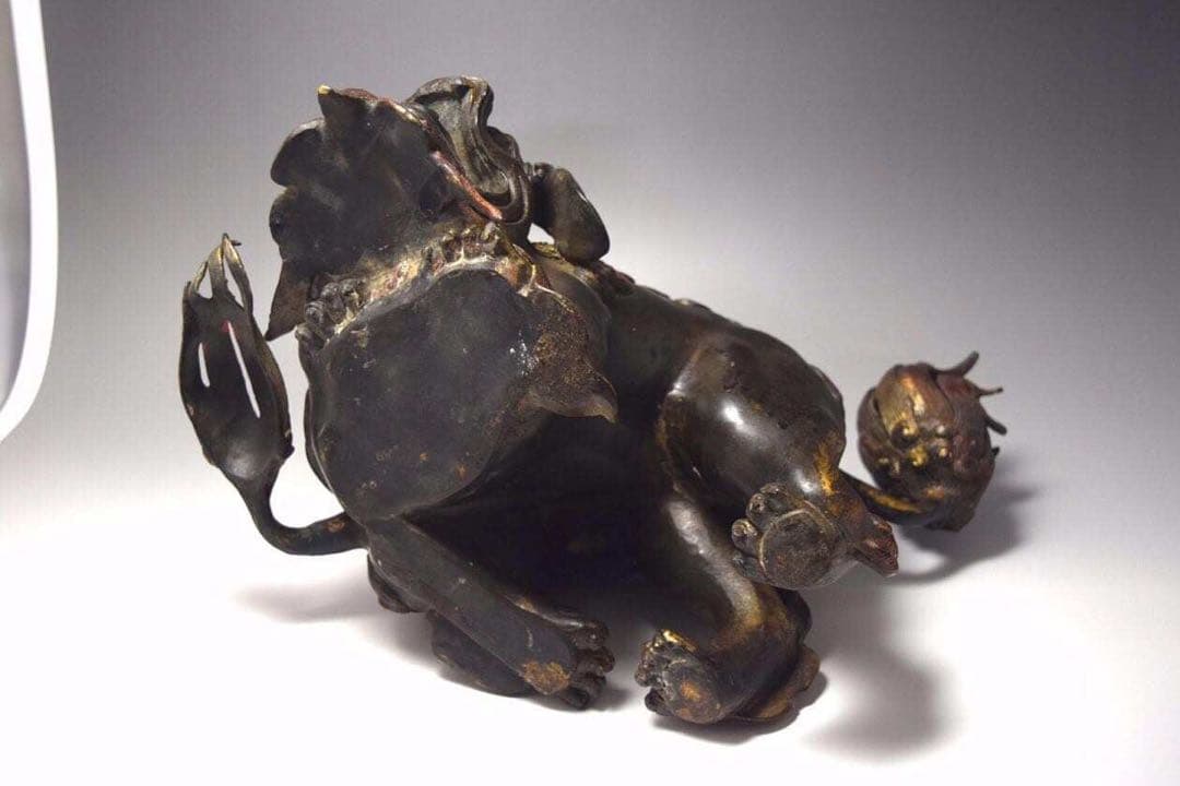 鍍金古銅獅子香爐