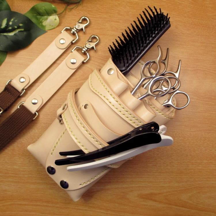 ☆特別価格☆　ヌメ革ナチュラル　６丁差し　 シザーケース　SCY-61/NA4