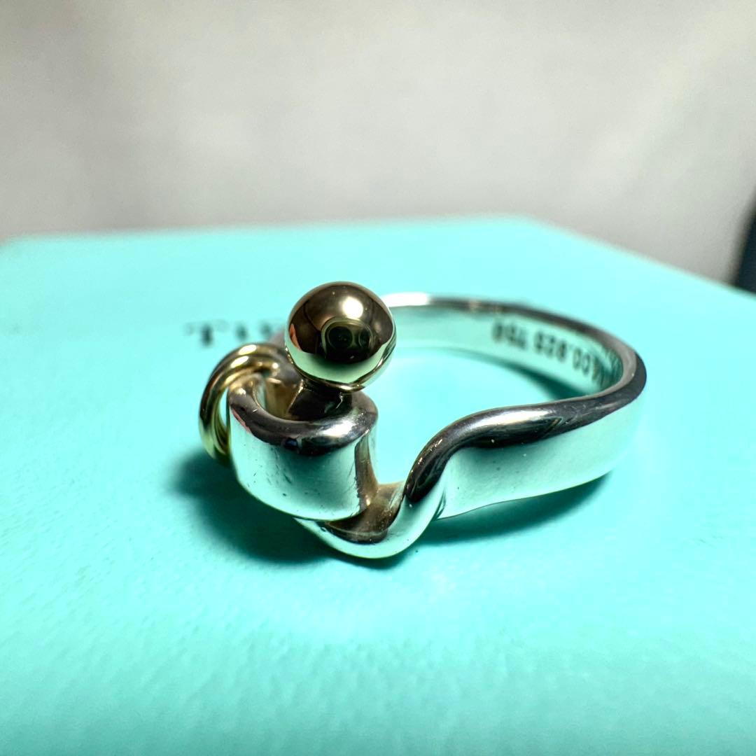 Tiffany フック&アイ　リング 11号 シルバー925 ゴールド 750