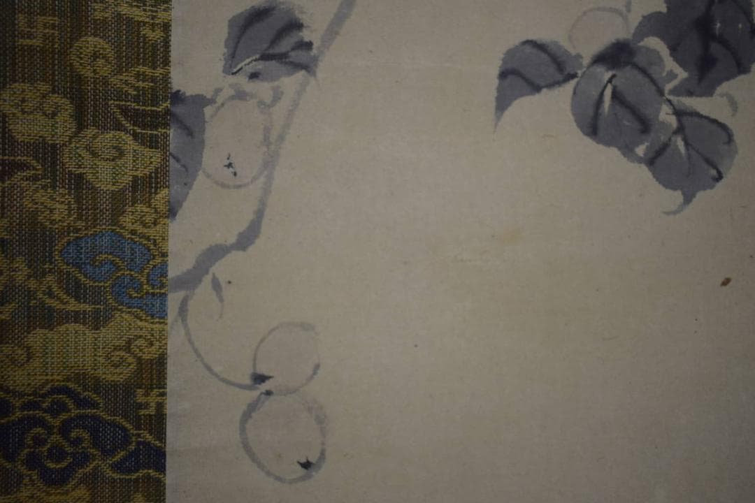 真作/松村景文/青梅/桐共箱付/布袋屋掛軸HI-954