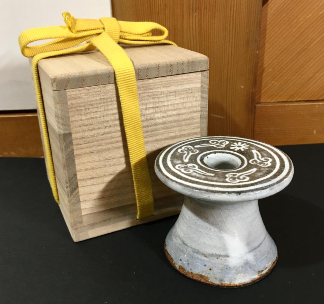 茶道具 十三代中里太郎右衛門窯 唐津三島 蓋置 共箱