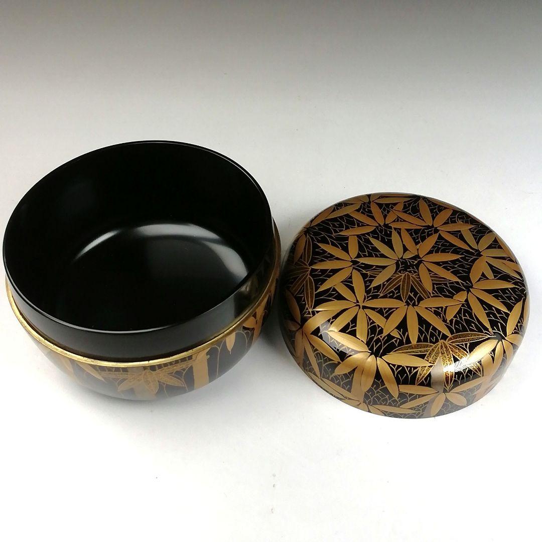 T835 棗 『竹林蒔絵』『平棗』『雲斎 作』 共箱 茶道具