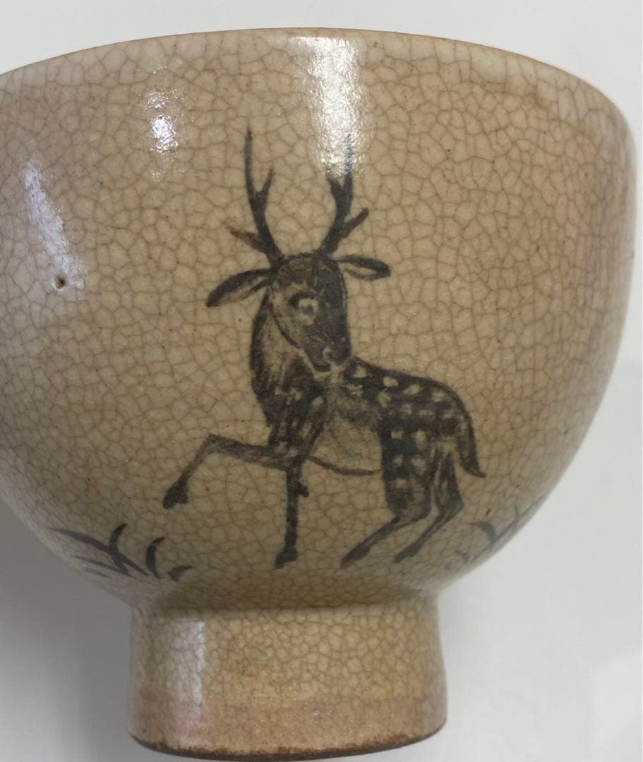 古曽部　茶碗　鹿