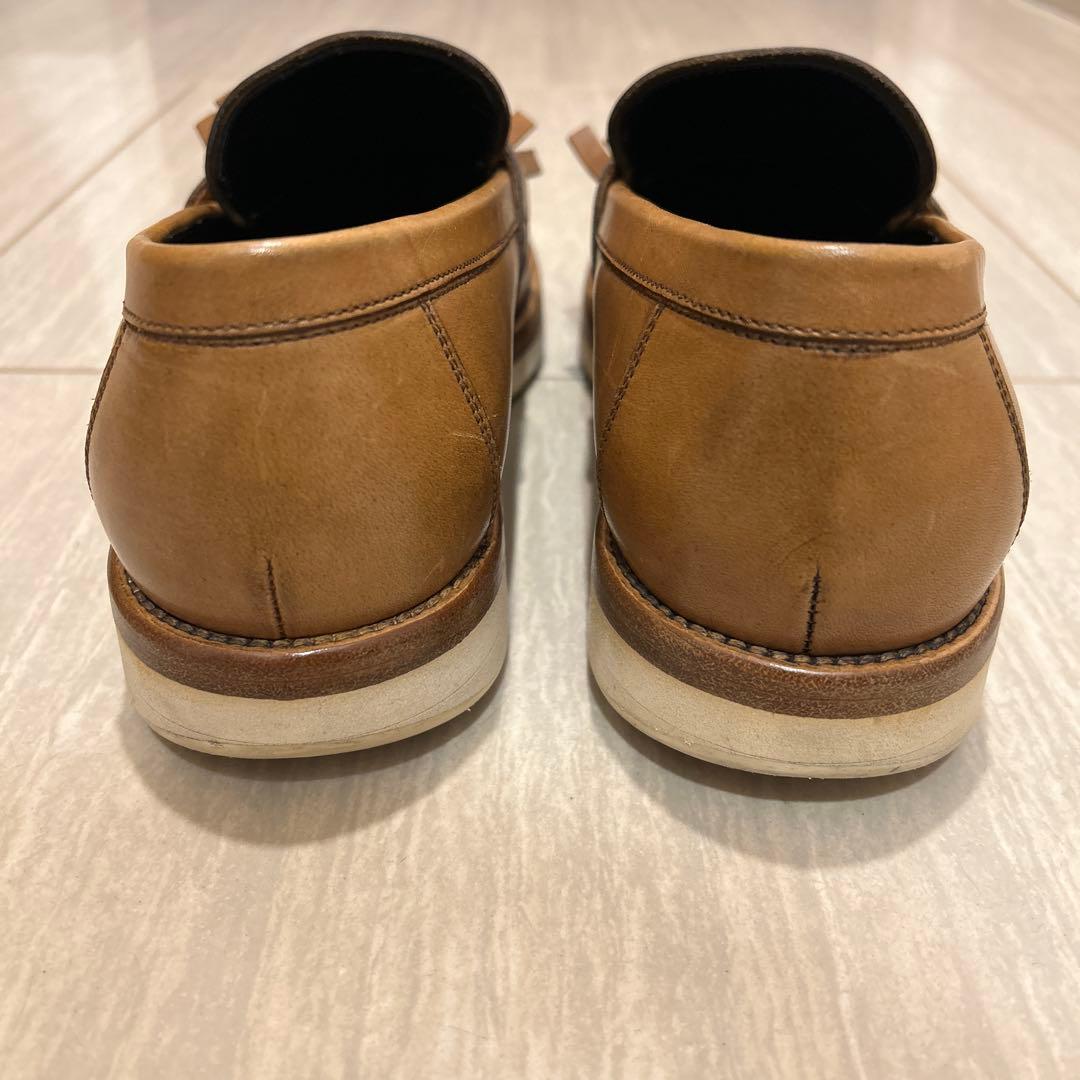FERRAGAMO フェラガモ ブラウンレザー フリンジローファー UK7 2E