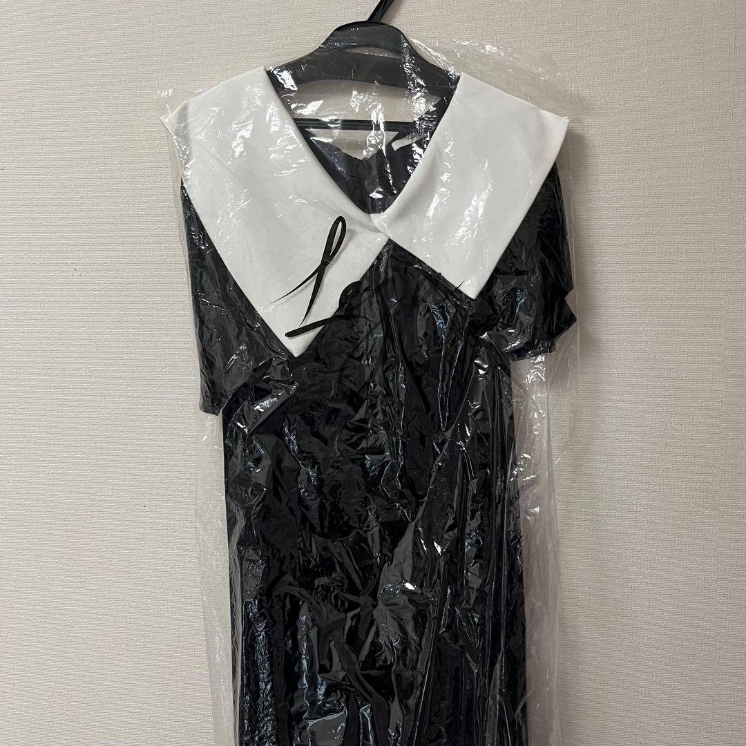 LEJA/配色アシンメトリービッグカラーベロアマーメイドシルエット