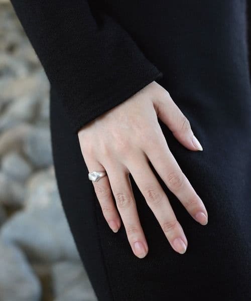 TEN. ハートシグネットリング SV 5号