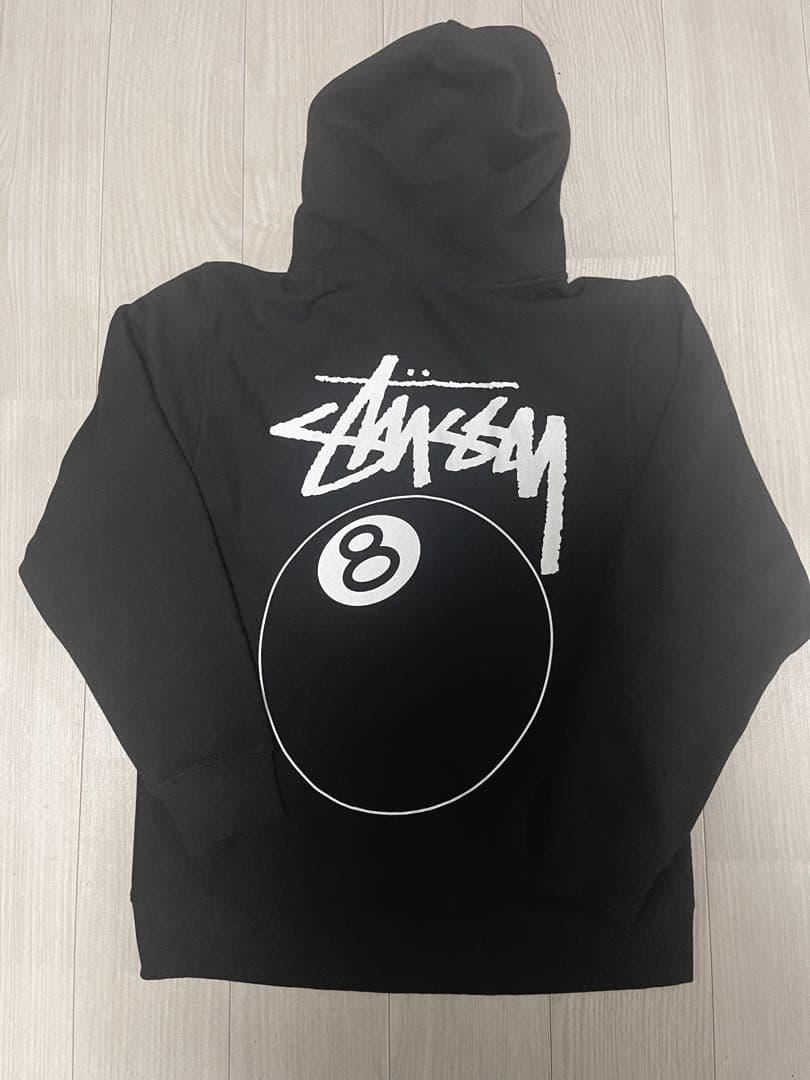 Stussy ブラック 8ボールパーカー フーディー