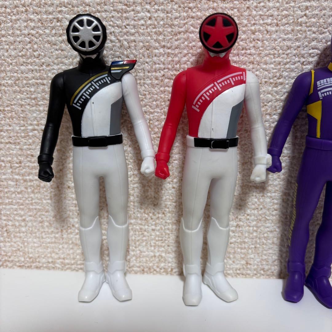 【希少】ブンブンジャー ソフビ　セット 14cm ブンバイオレット