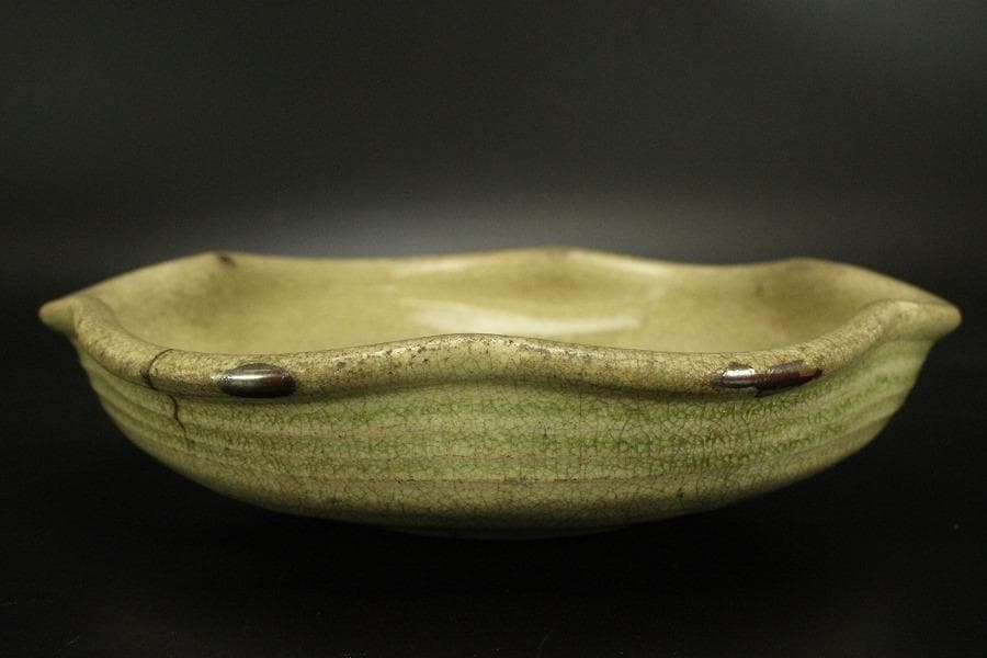 黄瀬戸 梅型 鉢 古美術(ZE569)