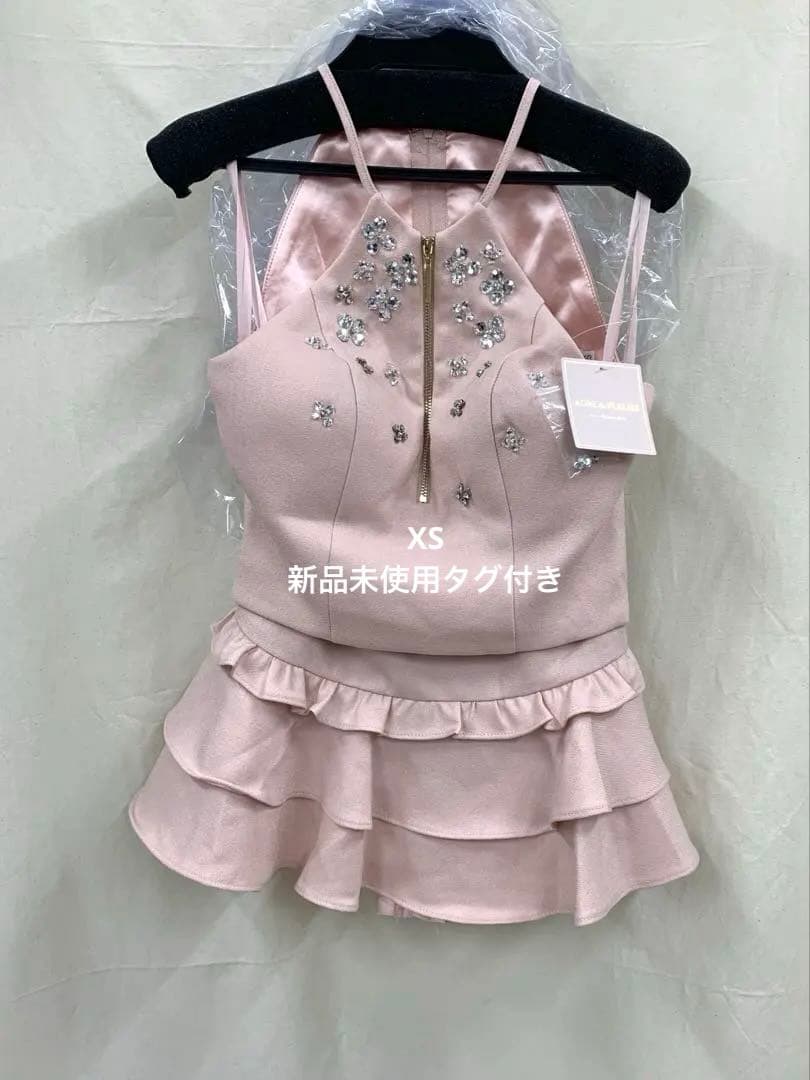 XSピンク　ディア　ローブドフルールグロッシー　キャバドレスAngelR