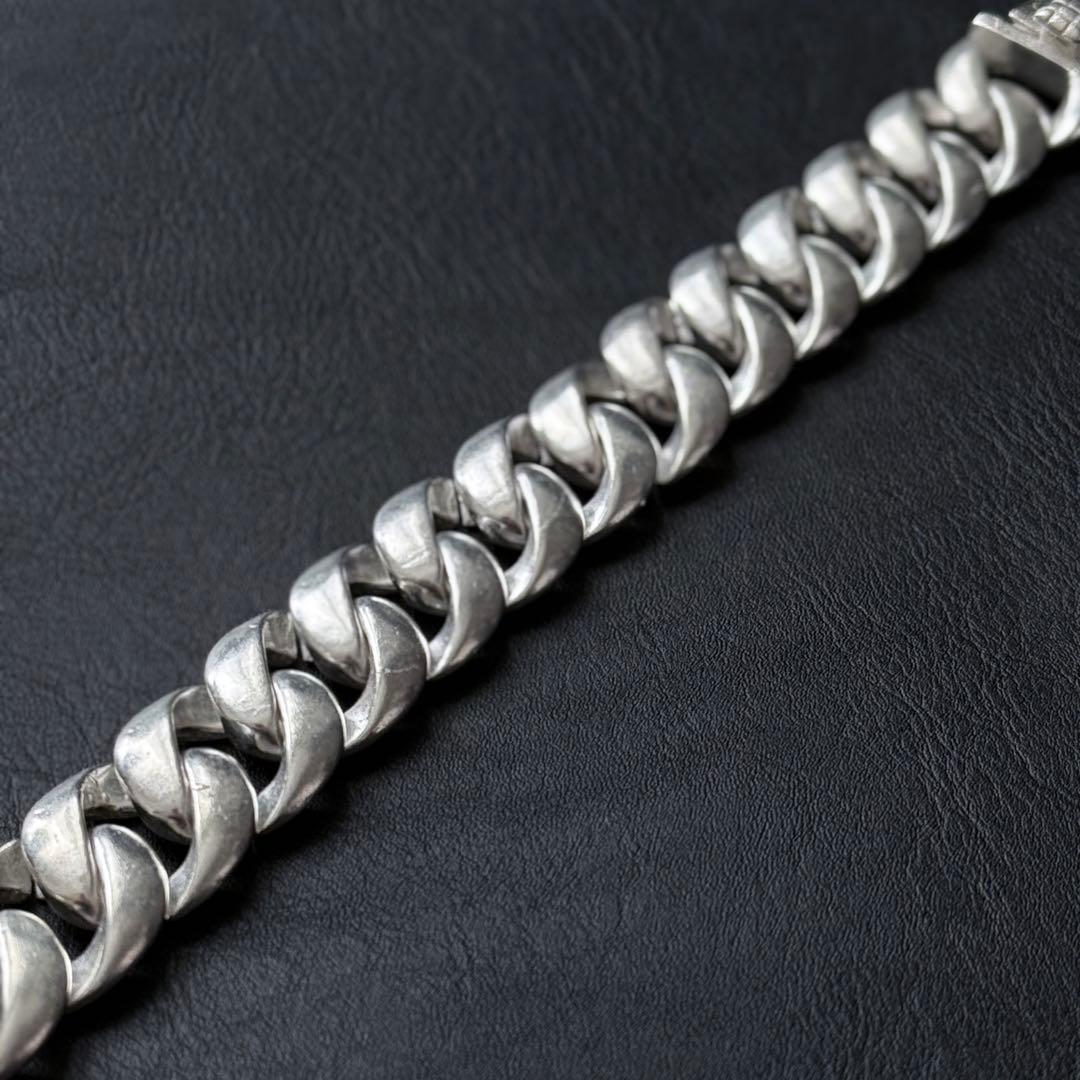 シルバー925刻印あり 極太 喜平チェーン ブレスレット ヴィンテージ