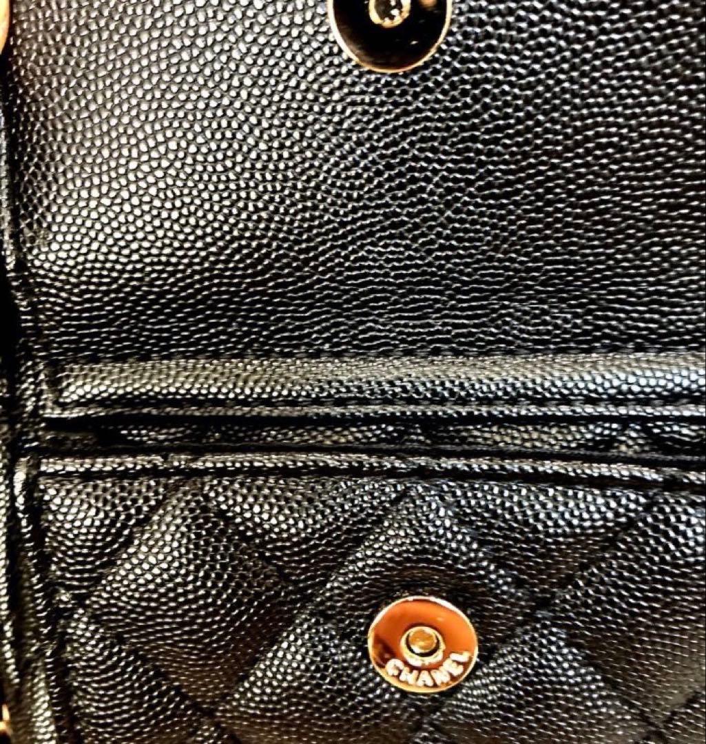 CHANEL ブラックレザー キルティングバッグ