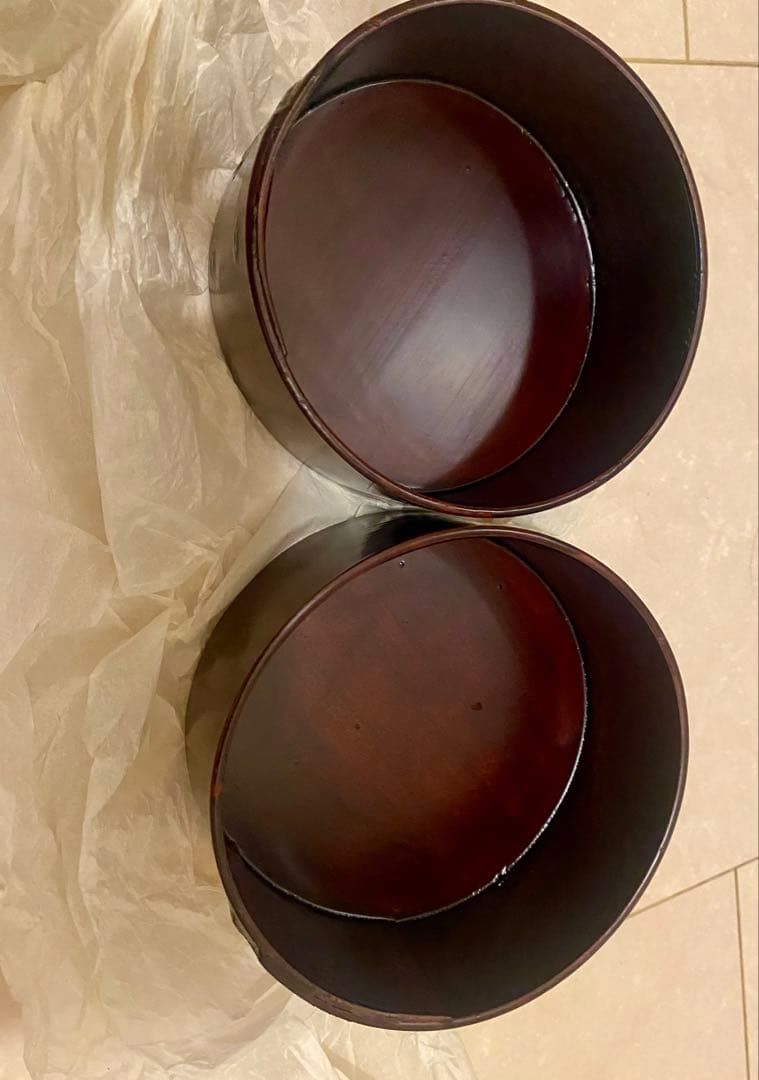 井川メンパ　丸型　大 海野想次　工芸品　漆器　曲げわっぱ　弁当箱