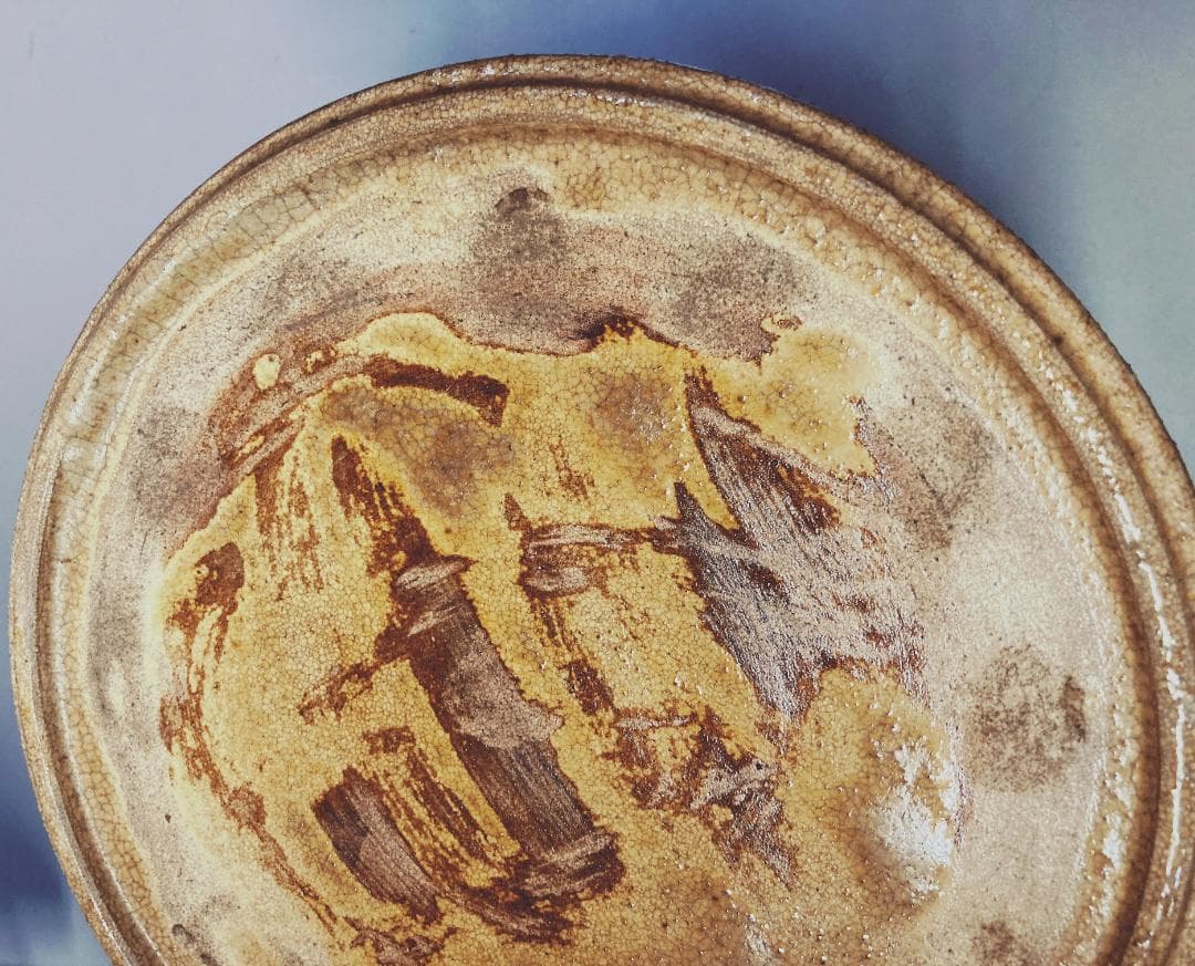 値下げ】黄瀬戸 手桶 水差 蓋付