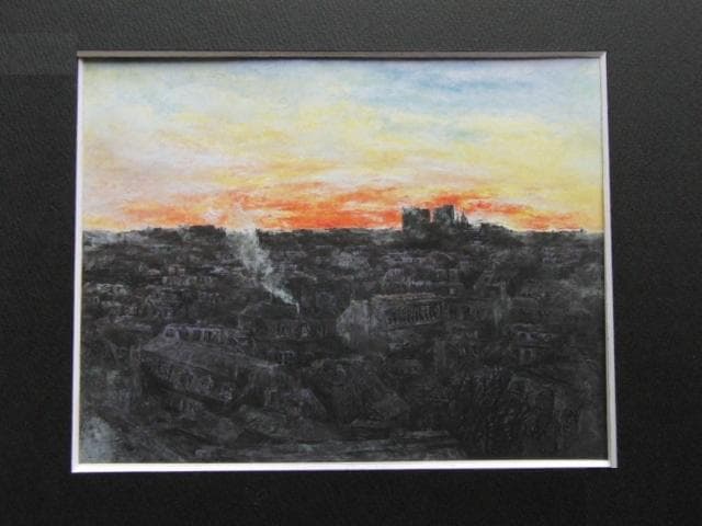 那須勝哉、【明ける空】、希少な額装用画集より、新品額装付