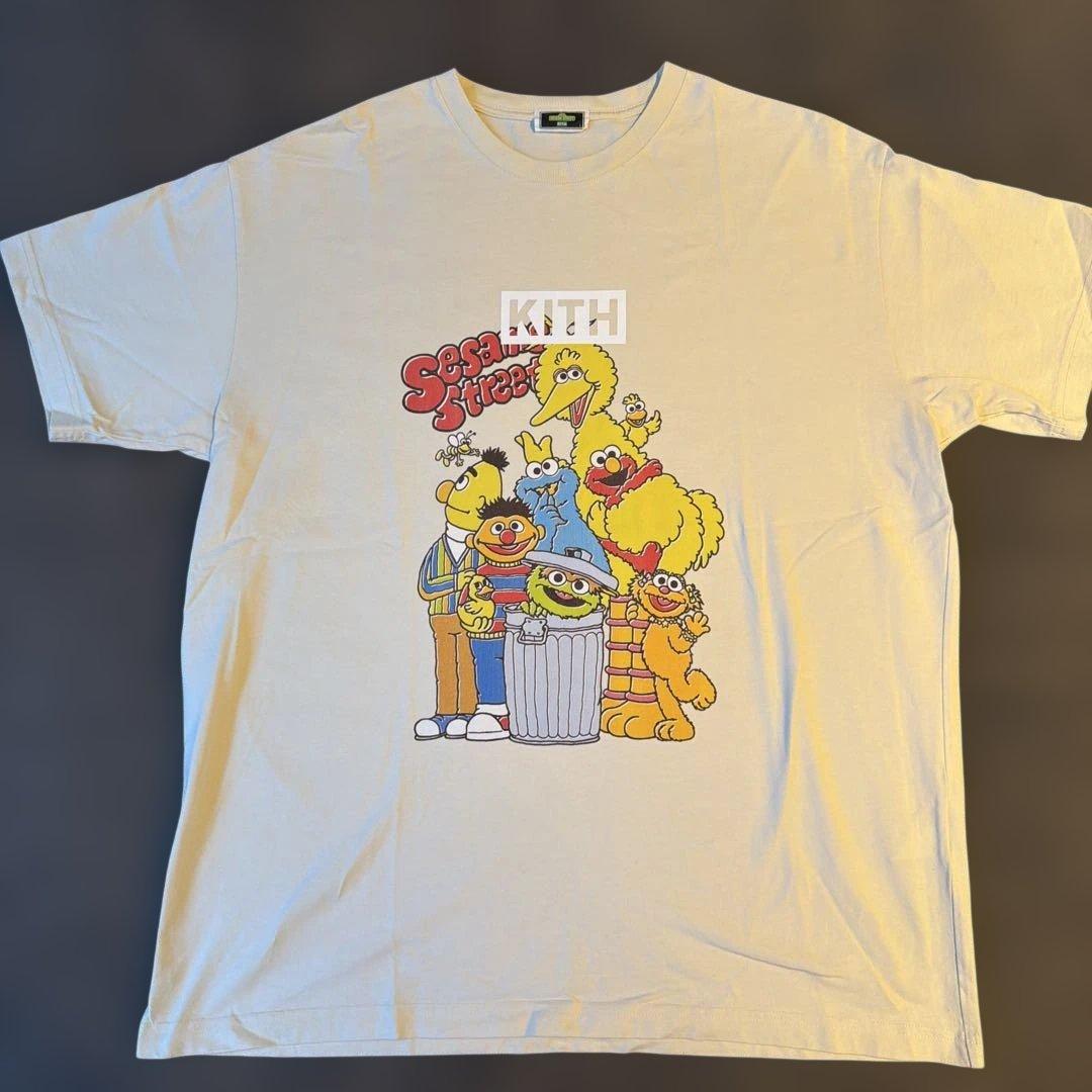 KITH セサミストリート Tシャツ Lサイズ クリーム Kith x Sesame Street Cookie Monster Tee Chalk Men's - FW24 - US