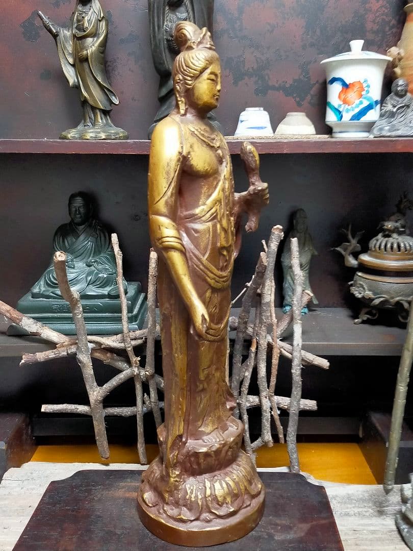 ♥値下げ！北村西望　観音像　３７ｃｍ　観音様　ブロンズ像　仏像　骨董　古玩
