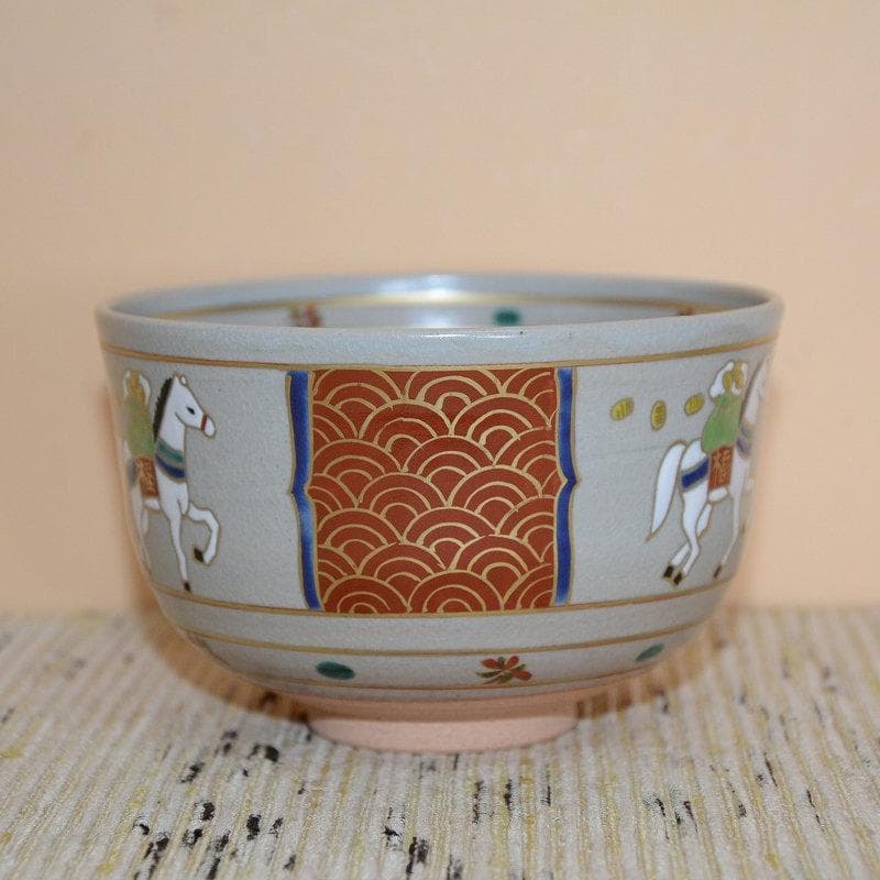 茶道具 京焼 清水焼 干支茶碗 乾山写間取午茶碗 新品 橋本城岳 送料