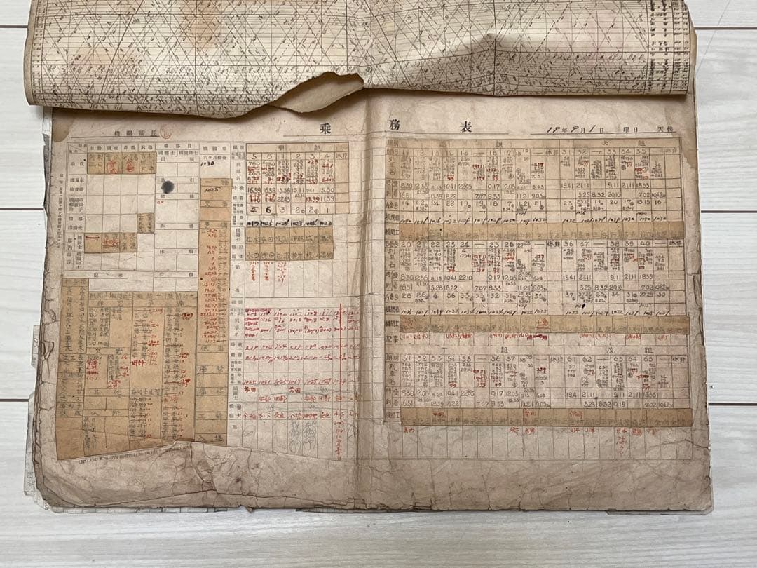 国鉄 昭和19年9月 乗務表（門司機関区 電気）