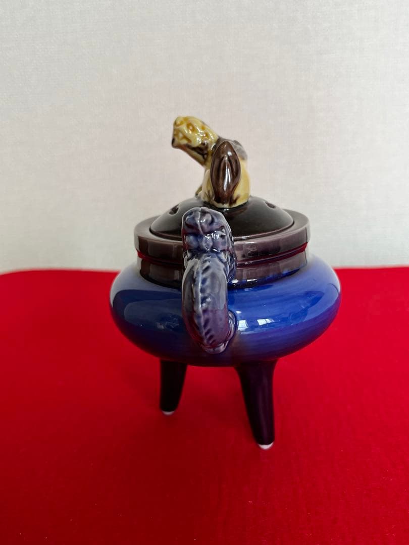 【特価】人間国宝 三代 徳田八十吉(正彦銘) 獅子摘 龍耳 香炉 T264