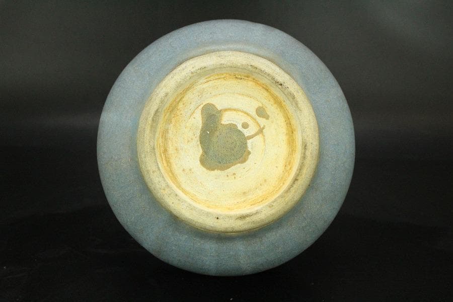 中国美術 紫斑釉 天球瓶 高17.5cm(LC124)