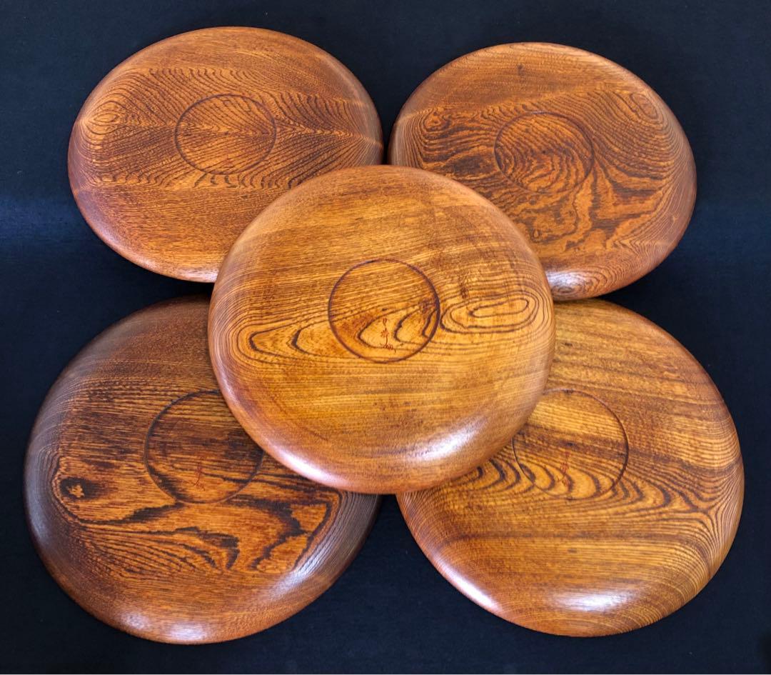 割引❗️《レ》青貝 丸盆5客 抱玉庵 大原貫学 天下茶屋 共箱 251027う1