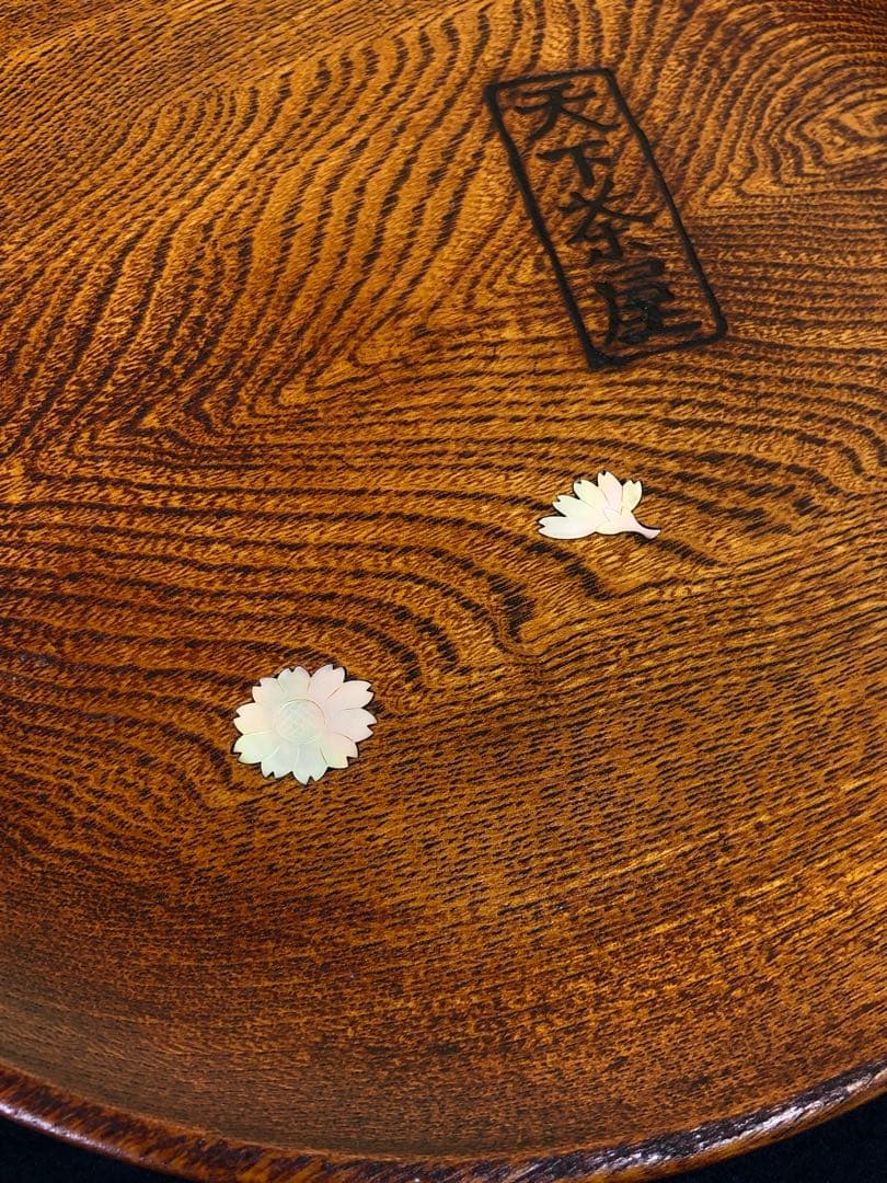 割引❗️《レ》青貝 丸盆5客 抱玉庵 大原貫学 天下茶屋 共箱 251027う1