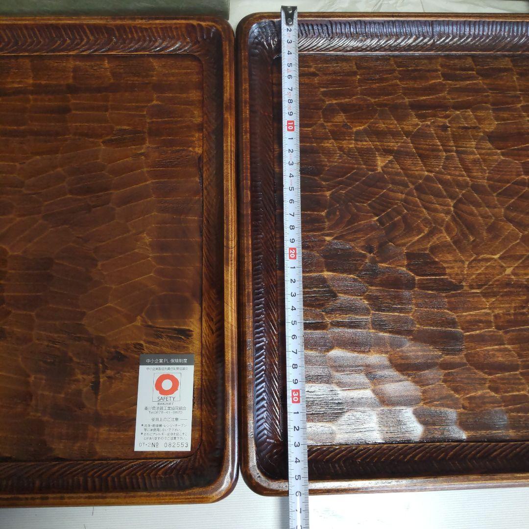 讃岐盆 摺り漆塗 2枚 美品 新品未使用